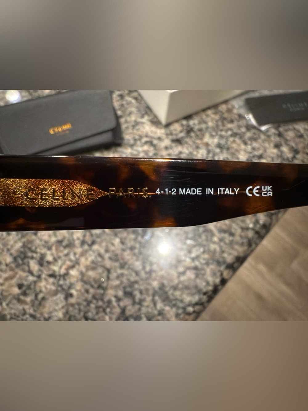 Celine Triomphe Dark Tortoise Oval Sunglasses - Picture 3 of 7